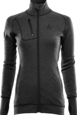 Aclima Hupparit, Fleecet Ja Välipaidat^DoubleWool -naisten merinovillatakki (Marengo/Jet Black)