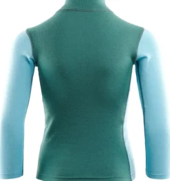 Aclima Kids WarmWool Mock Neck lasten merinopaita North Atlantic / Reef Waters| Lasten Alusasut Ja Kerrastot