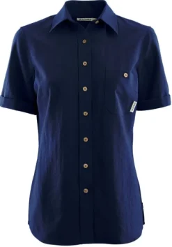 Aclima Flanelli- Ja Kauluspaidat^LeisureWool Short Sleeve naisten paita, tummansininen