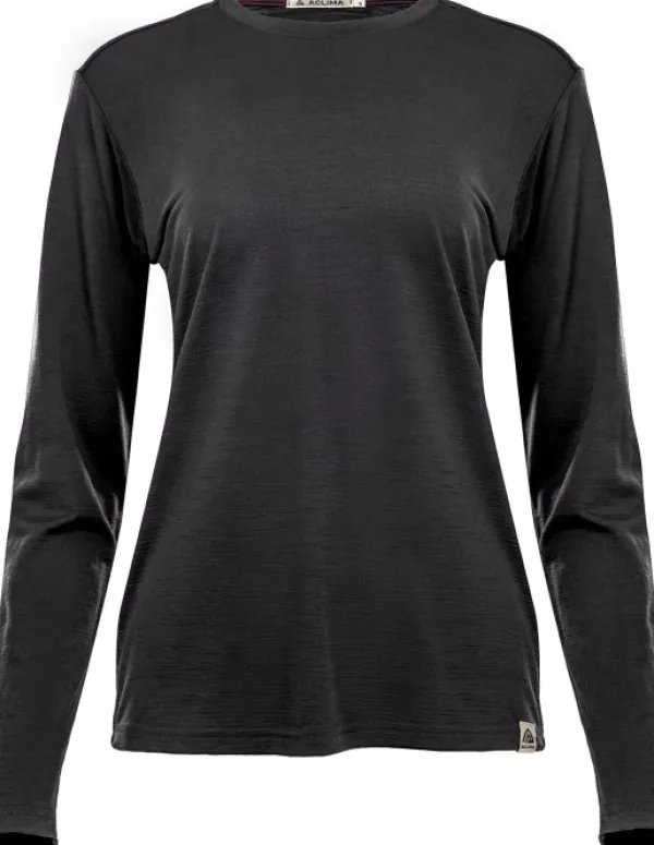 Aclima Pitkähihaiset Paidat^LightWool 180 Crewneck naisten pitkähihainen paita, tummanharmaa