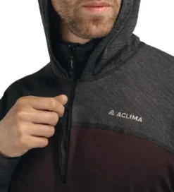 Aclima LightWool 180 Hoodie M's Chocolate Plum / Marengo| Hupparit, Fleecet Ja Välipaidat