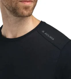 Aclima T-paidat Ja Pikeepaidat^LightWool 140 Trail Tee M's Jet Black