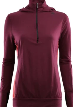 Aclima Hupparit, Fleecet Ja Välipaidat^Lightwool Hoodie naisten merinovillahuppari, viininpunainen