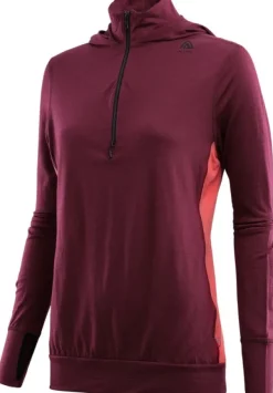 Aclima Hupparit, Fleecet Ja Välipaidat^Lightwool Hoodie naisten merinovillahuppari, viininpunainen