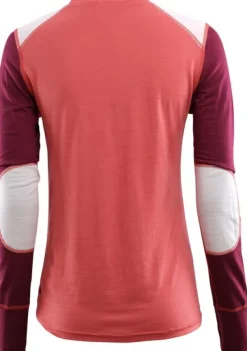 Aclima Pitkähihaiset Paidat^Lightwool Reinforced Crewneck naisten merinopaita, Baked Apple/Zinfandel/Nature