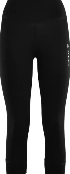 Aclima WarmWool 3/4 Longs naisten puolipitkät kerrastohousut, Jet Black| Kerrastohousut