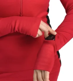 Aclima WarmWool Hoodsweater w/Zip naisten kerrastopaita, Jester Red/Jet Black| Hupparit, Fleecet Ja Välipaidat