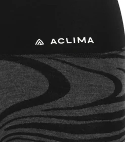 Aclima WarmWool Longs High Waist naisten kerrastohousut, Black Motion| Kerrastohousut
