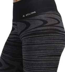 Aclima WarmWool Longs High Waist naisten kerrastohousut, Black Motion| Kerrastohousut