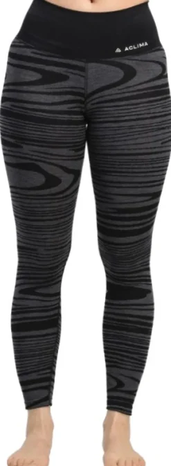 Aclima WarmWool Longs High Waist naisten kerrastohousut, Black Motion| Kerrastohousut
