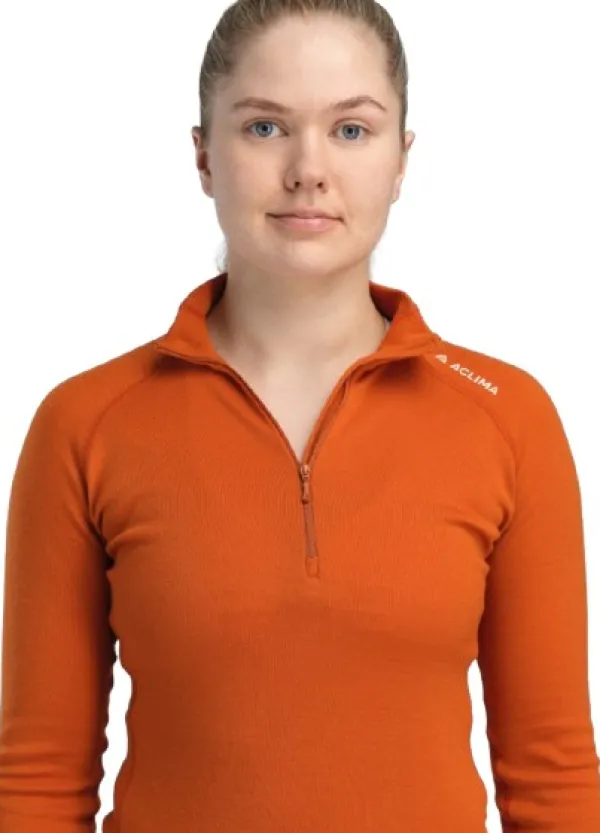 Aclima Kerrastopaidat^WarmWool Mockneck naisten kerrastopaita, Gold Flame