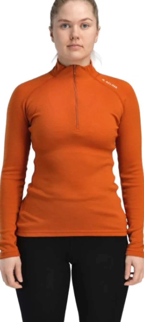 Aclima Kerrastopaidat^WarmWool Mockneck naisten kerrastopaita, Gold Flame