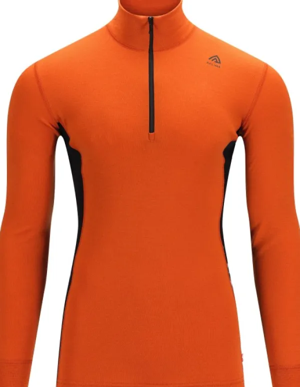 Aclima Kerrastopaidat^WarmWool Mockneck kerrastopaita, Gold Flame/Jet Black