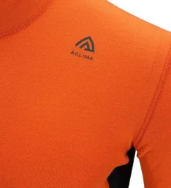 Aclima Kerrastopaidat^WarmWool Mockneck kerrastopaita, Gold Flame/Jet Black