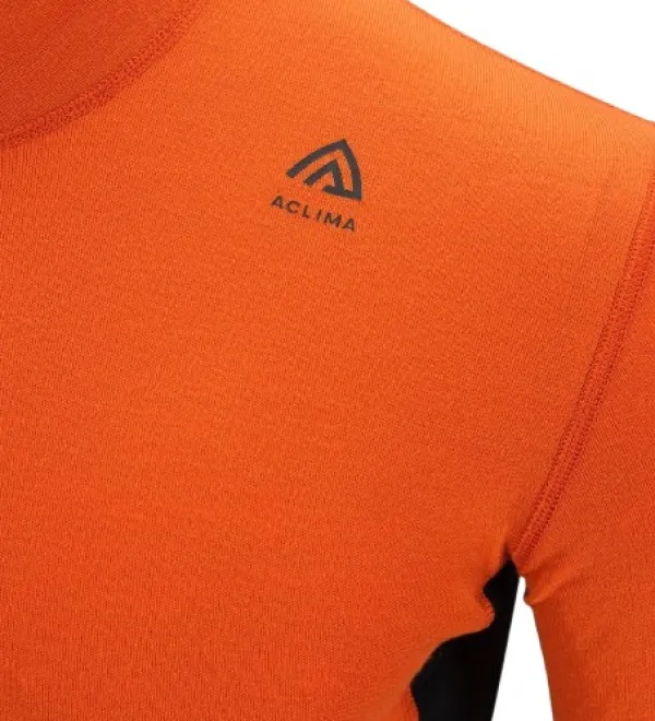 Aclima Kerrastopaidat^WarmWool Mockneck kerrastopaita, Gold Flame/Jet Black