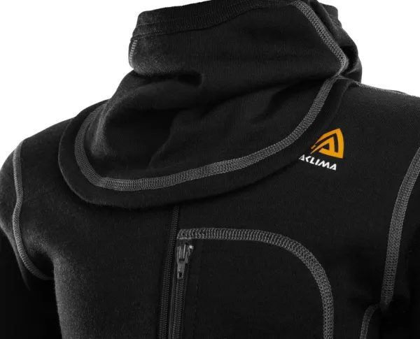 Aclima WarmWool Overall juniorin merinovillahaalari, musta| Lasten Alusasut Ja Kerrastot