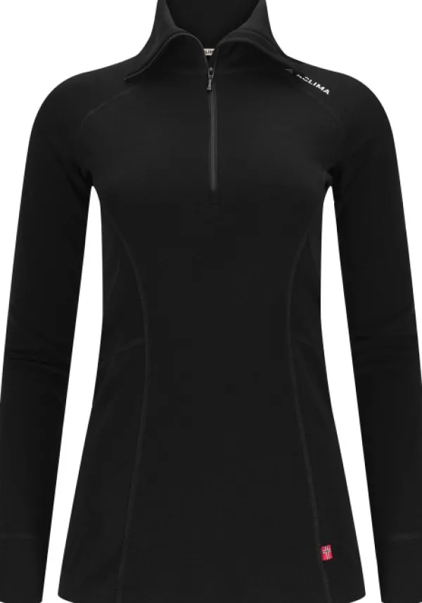 Aclima WarmWool Polo naisten kerrastopaita, Jet Black| Kerrastopaidat