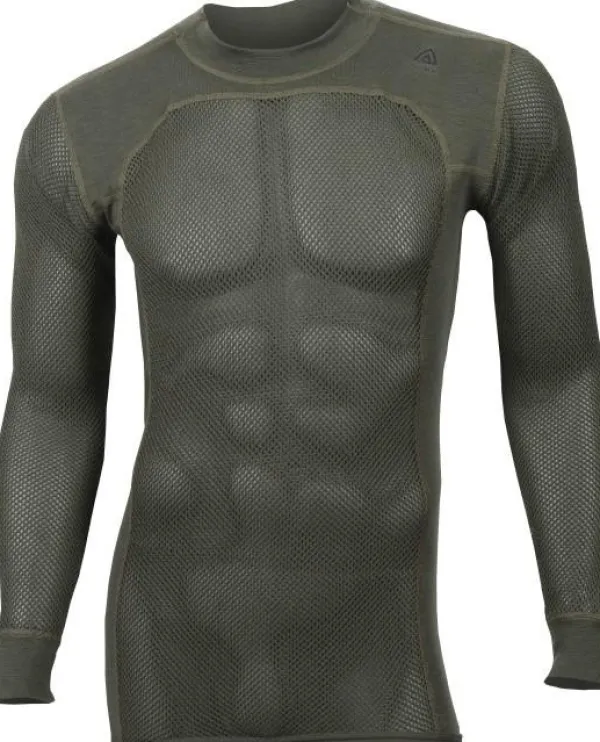 Aclima Metsästysliivit/Fleeceliivit^WN crew neck - aluskerrastopaita tumma oliivi