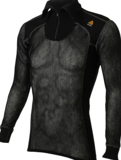 Aclima Kerrastopaidat^WoolNet Merino -miesten poolopaita (Jet Black)