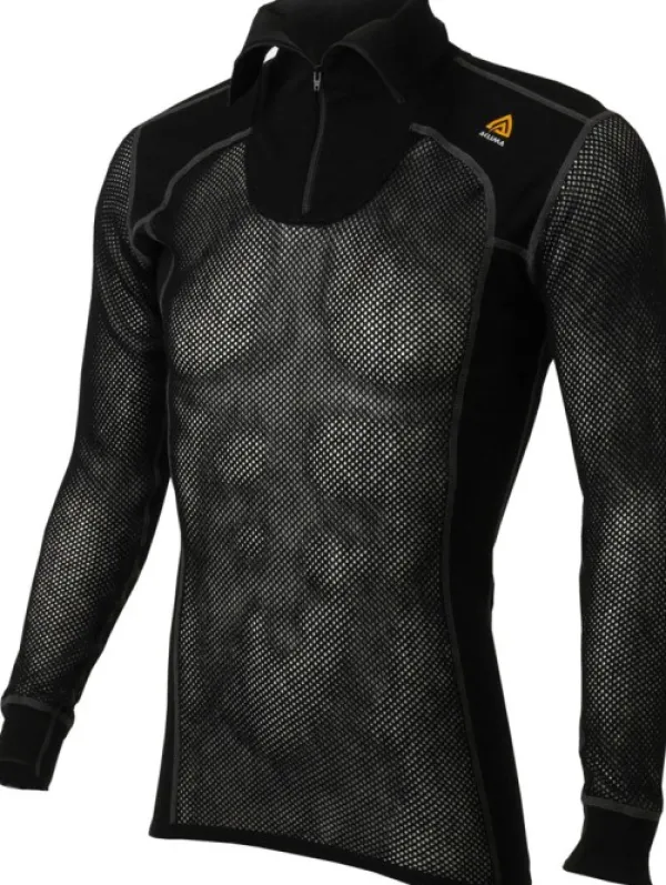 Aclima Kerrastopaidat^WoolNet Merino -miesten poolopaita (Jet Black)