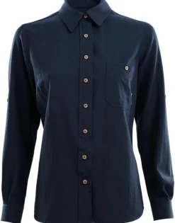 Aclima Woven Wool naisten pitkähihainen paita, tummansininen| Flanelli- Ja Kauluspaidat