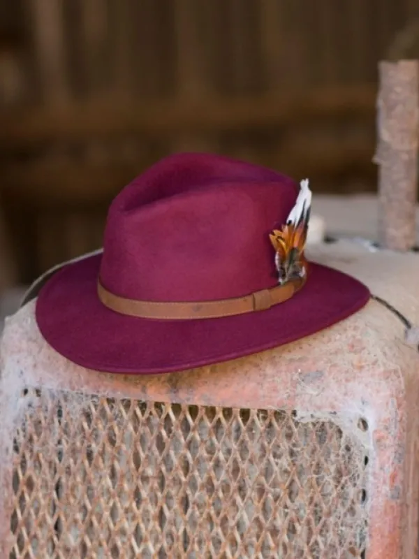 Alan Paine Richmond Felt Hat Unisex Wine| Metsästysasusteet/Metsästyshatut