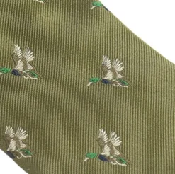 Alan Paine Silk Tie Duck Olive| Metsästysasusteet/Metsästyssolmiot