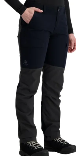 Alaska 1795 Retkeilyhousut^Alaska Comfort -naisten housut, musta/harmaa