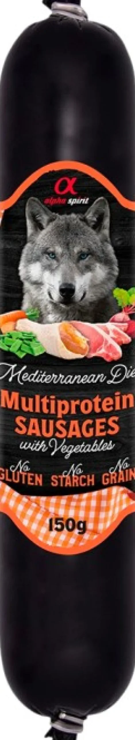 Alpha Spirit Koiran Märkäruoka^Mediterranean Multiproteiini makkara vihanneksilla 150 g