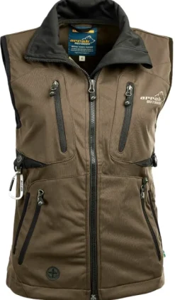 Arrak Outdoor Koiranohjaajan Vaatteet^Arrak Acadia Softshell Vest naisten liivi, Brown