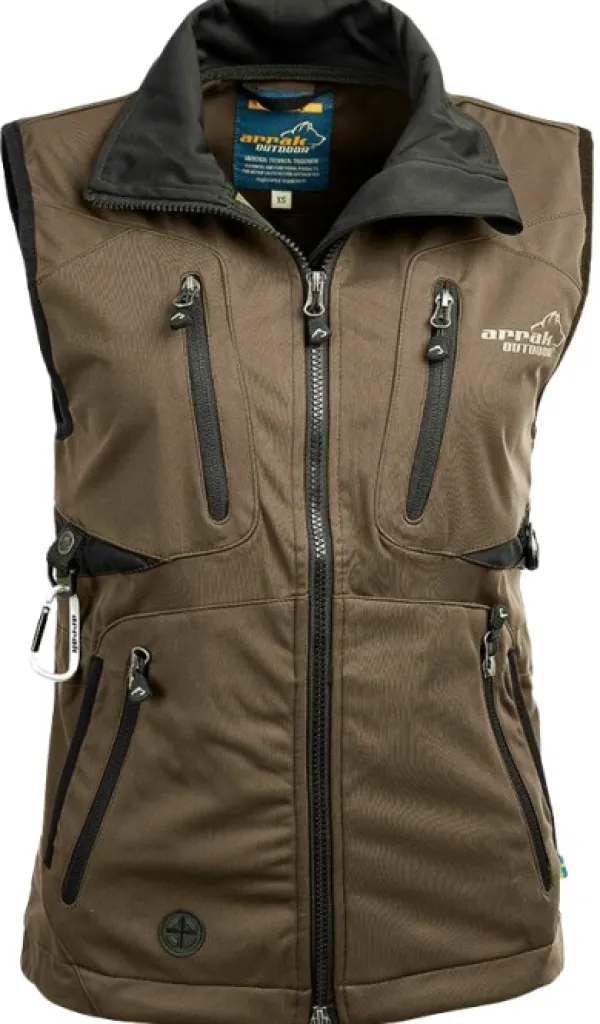 Arrak Outdoor Koiranohjaajan Vaatteet^Arrak Acadia Softshell Vest naisten liivi, Brown