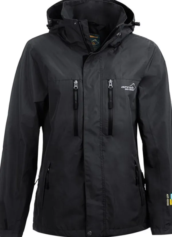 Arrak Outdoor Koiranohjaajan Vaatteet^Arrak Rain Jacket naisten sade- ja kuoritakki, musta