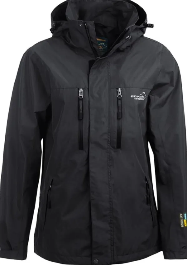 Arrak Outdoor Koiranohjaajan Vaatteet^Arrak Rain Jacket sade- ja kuoritakki, musta