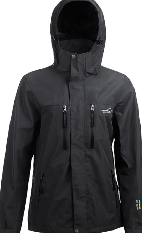 Arrak Outdoor Koiranohjaajan Vaatteet^Arrak Rain Jacket sade- ja kuoritakki, musta