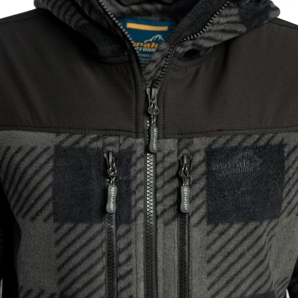 Arrak Outdoor Arrak Unisex Canada Fleece fleece-takki, harmaa/musta| Koiranohjaajan Vaatteet