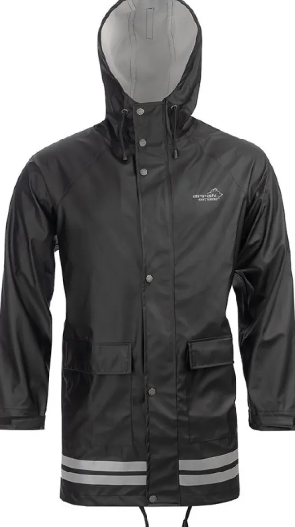 Arrak Outdoor Koiranohjaajan Vaatteet^Arrak Unisex Raincoat pitkä sadetakki, musta