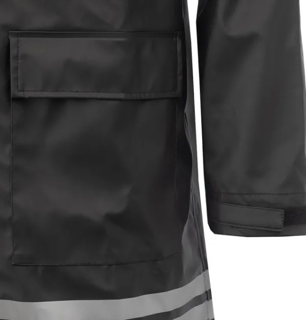Arrak Outdoor Koiranohjaajan Vaatteet^Arrak Unisex Raincoat pitkä sadetakki, musta