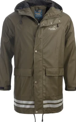 Arrak Outdoor Koiranohjaajan Vaatteet^Arrak Unisex Raincoat pitkä sadetakki, oliivi
