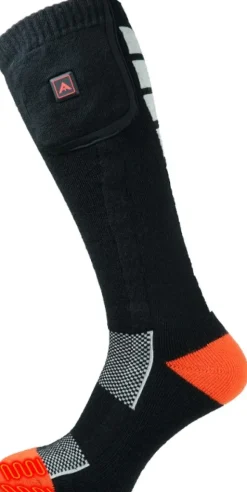 Avignon akkukäyttöiset lämpösukat, musta/oranssi/valkoinen| Lämpövaatteet