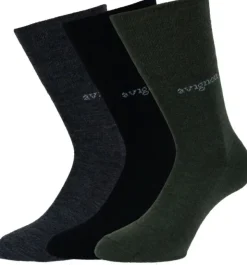 Avignon Liner Ull 3-pack Musta/Harmaa/Vihreä| Metsästyssukat