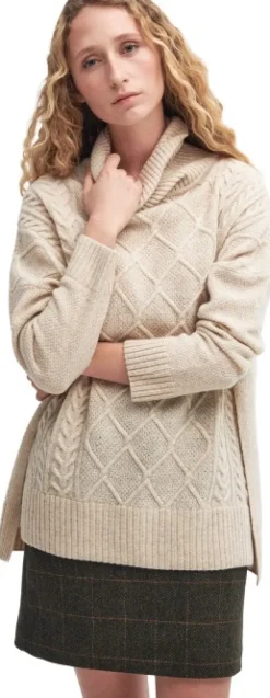 Barbour Hupparit, Fleecet Ja Välipaidat^Burne Cape neulepaita, Oatmeal/Hessian Tart