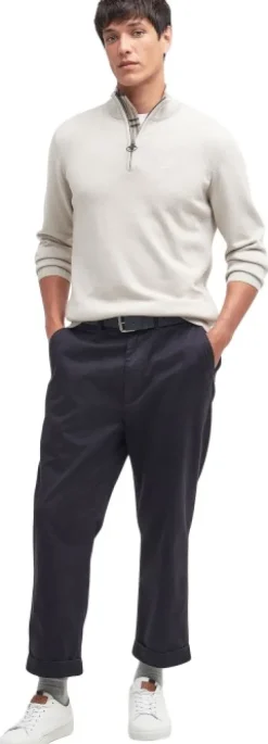 Barbour Cotton Half Zip Knitted Jumper neulepaita, Mist| Pitkähihaiset Paidat