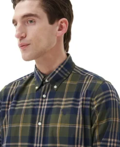 Barbour Edgar Tailored Shirt kauluspaita, Olive| Flanelli- Ja Kauluspaidat
