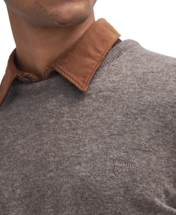 Barbour Pitkähihaiset Paidat^Essential Lambwool Crew villapaita, Dark Stone