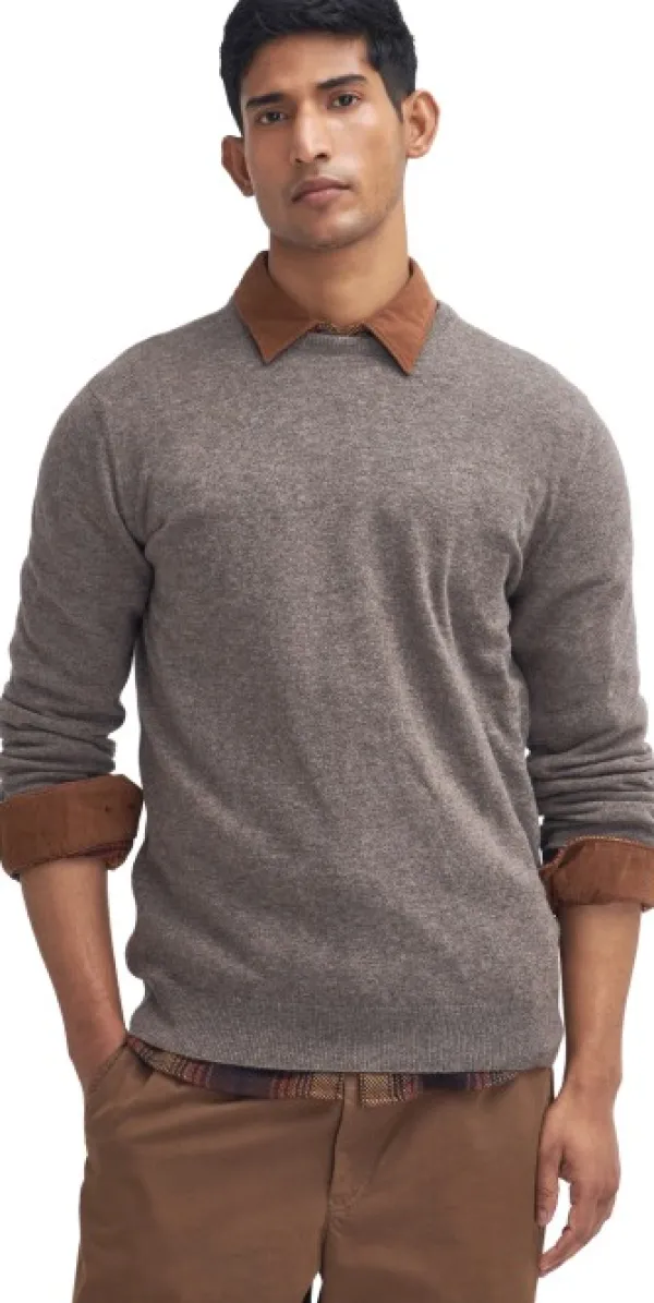 Barbour Pitkähihaiset Paidat^Essential Lambwool Crew villapaita, Dark Stone