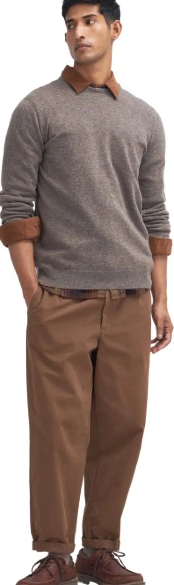 Barbour Pitkähihaiset Paidat^Essential Lambwool Crew villapaita, Dark Stone