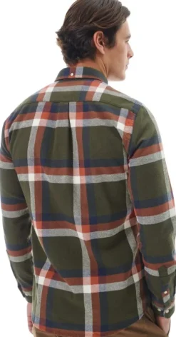 Barbour Folley Tailored Fit paita, Olive| Flanelli- Ja Kauluspaidat