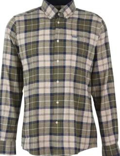 Barbour Flanelli- Ja Kauluspaidat^Fortrose Tailored Shirt puuvillapaita, Forest Mist