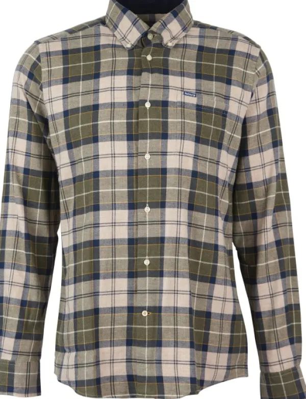 Barbour Flanelli- Ja Kauluspaidat^Fortrose Tailored Shirt puuvillapaita, Forest Mist