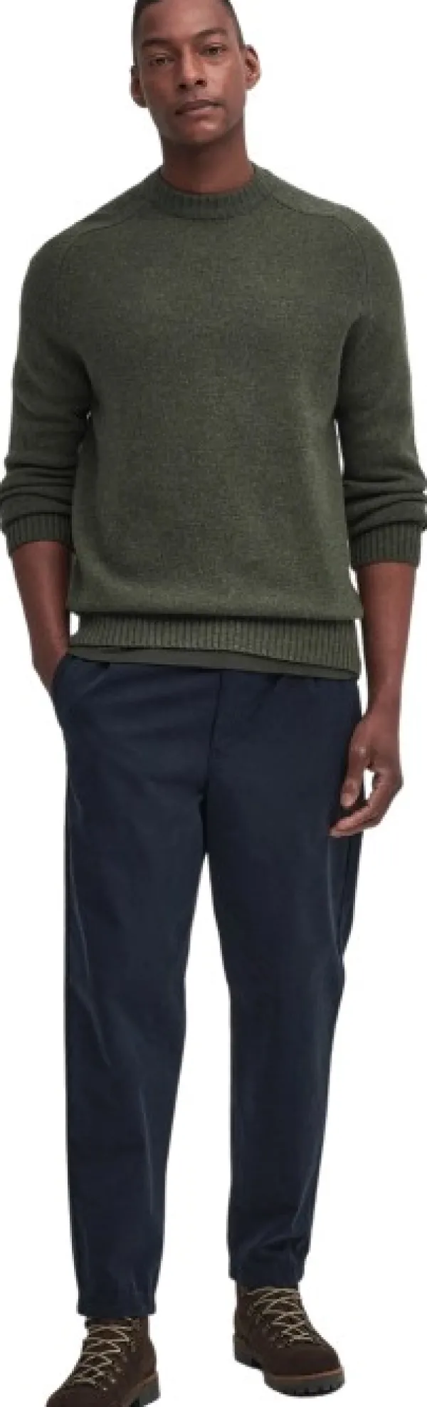 Barbour Pitkähihaiset Paidat^Grangetown Crew villapaita, Mid Olive